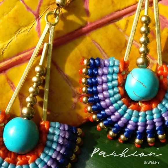 Boho-Chic-Gypsy handmade earrings - Picture 4 of 7